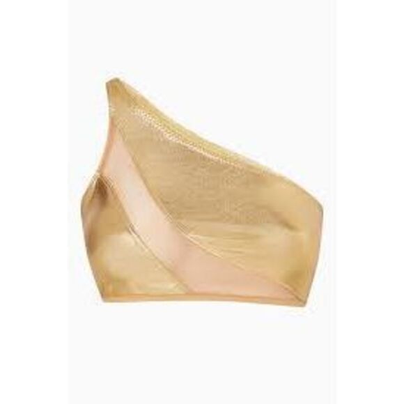 NORMA KAMALI Snake Mesh Bra Top gold foil, XL Metallic gold - Picture 2 of 7